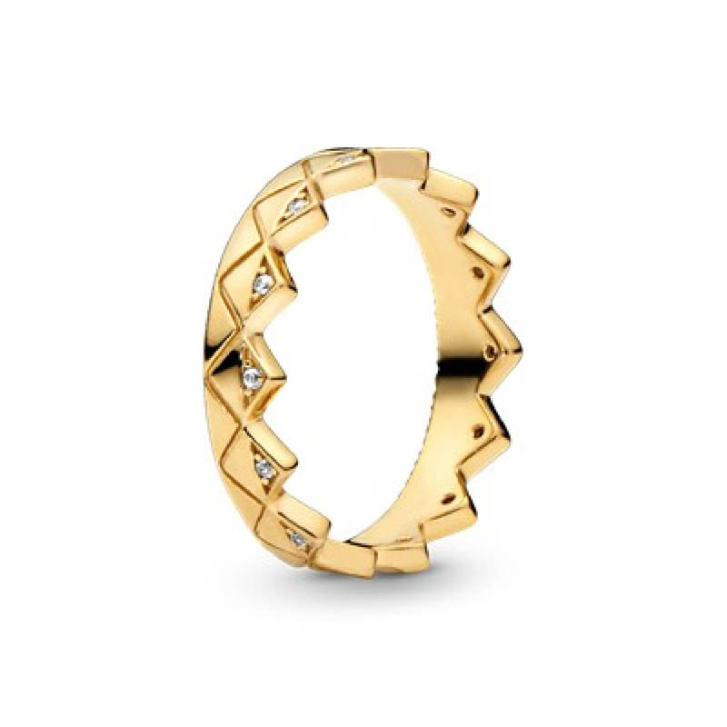 Pandora Geometric Crown Ring 168033CZ