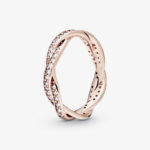 Pandora Sparkling Twisted Lines Ring 180892