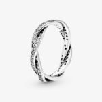 Pandora Sparkling Twisted Lines Ring 190892