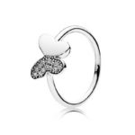 Pandora Butterfly silver ring with clear cubic zirconia 190993