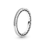 Pandora Radiant Hearts, silver enamel and clear cz 191011b