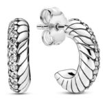 Pandora Earring hoops Snake chain pattern 299091C01