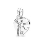 Pandora "Best Friends" necklace, heart and key pendant 398130