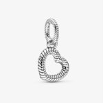 Pandora Snake Chain Pattern Open Heart Pendant 399094C00
