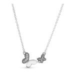 Pandora Butterfly silver necklace with clear cubic zirconia 590520 45cm