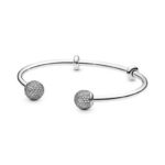 Pandora Moments Silver Open Bracelet with Zirconia Caps 596438