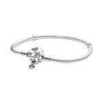 Pandora Moments Bracelet Snake Chain with Pave Flower Clasp 597124NLC