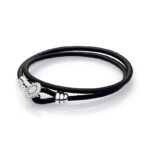 Pandora Moments bracelet in double black leather 597194CBK-EI