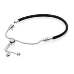 Pandora Moments Black Leather Slider Bracelet 597225CBK