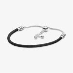 Pandora Moments Black Leather Slider Bracelet 597225CBKX