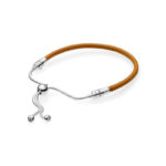 Pandora Moments Golden Tan Leather Slider Bracelet 597225CGT