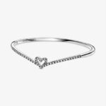 Pandora Sparkling Wishbone Heart Bangle 599297C01