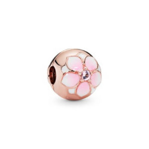 Pandora Round Pink Magnolia Flower Charm 782078