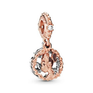 Pandora Disney Tiana Rose and sterling silver dangle with clear cubic zirconia and brown enamel 788234CZ