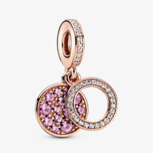 Pandora Sparkling Pink Disc Double Dangle Charm 789186C02