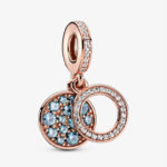 Pandora Sparkling Light Blue Disc Double Dangle Charm 789186C03