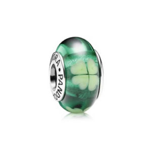 Pandora lucky green clover 790927