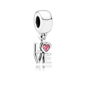 Pandora Fancy Pink Pink LOVE Dangle Charm 791253CZS