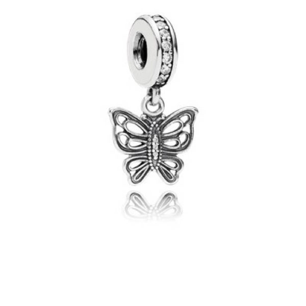 colchón porcelana guía Pandora Vintage butterfly pendant charm 791255 – Cosme Joyería