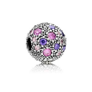 Pandora Abstract silver clip with multi colored cubic zirconia 791286CFPMX