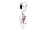 Pandora Disney Mickey LOVE silver dangle with red cubic zirconia 791448