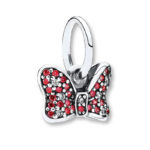 Pandora Disney Minnie bow silver dangle with red and clear cubic zirconia 791556