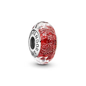 Pandora Red Shimmer Glass Murano Charm 791654