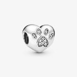 Pandora I Love My Pet Paw Print Heart Charm 791713CZ