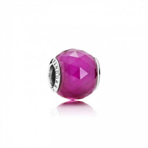 Pandora Abstract silver charm with faceted synthetic ruby 791722SRU