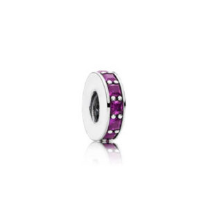 Pandora Abstract silver spacer with royal purple crystal 791724Z