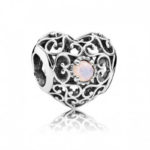Pandora Natal Hearts, October, Opalescent Pink Crystal 791784NOP