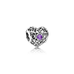 Pandora Natal Hearts, February, Synthetic Amethyst 791784SAM