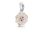 Pandora Blooming Dahlia, Ivory Enamel, Subtle Pink Crystal 791829