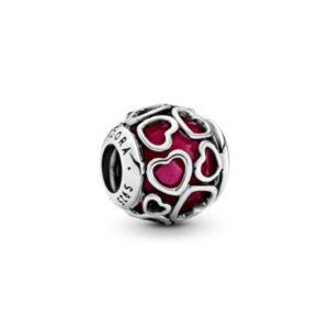 Pandora Cherry color charm Heart design 792036MH