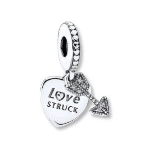 Pandora Heart and arrow silver dangle with clear cubic zirconia 792041