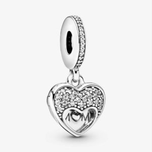 Pandora I Love My Mom Heart Dangle Charm 792071CZ
