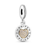 Pandora logo Pavé Heart pendant charm with 792082