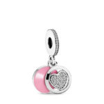 Pandora Faithful heart, pink enamel and clear cz 792149