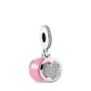 Pandora Faithful heart, pink enamel and clear cz 792149
