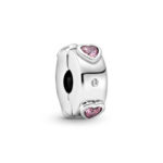 Pandora Shiny Pink Hearts Clip Charm 796591FPC