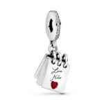 Pandora Charm Love Notes charm, clear cz and crimson red enamel 797835CZ