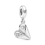 Pandora Heart Shaped Paper Plane Pendant Charm 797876CZ