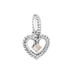 Pandora June Misty Rose Beaded Heart Dangle Charm 798854C06