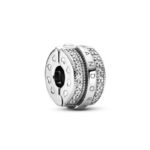 Pandora Sparkling Pavé Lines & Logo Clip Charm 799042C01
