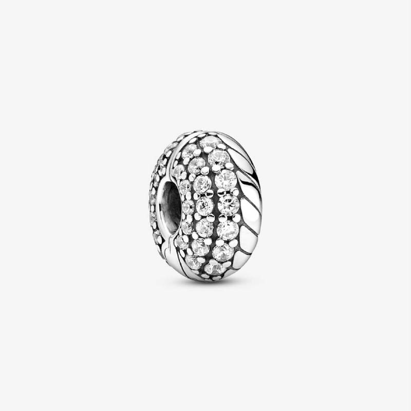 Pandora Pavé Snake Chain Pattern Clip Charm 799089C01