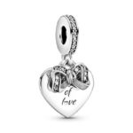 Pandora Bow & Love Heart Dangle Charm 799221C01