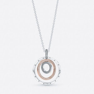 Pandora Two Tone Circles Pendant Necklace 389483C01