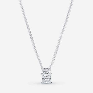 Pandora Sparkling Collier Round & Square Pendant Necklace 390048C01