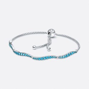 Pandora Blue Wavy Sliding Clasp Bracelet 599436C01
