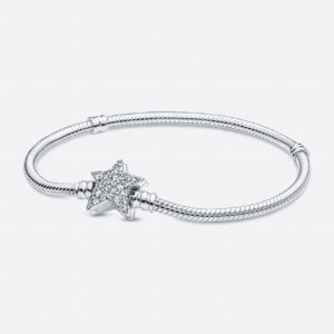 Pandora Moments Asymmetric Star Clasp Snake Chain Bracelet 599639C01